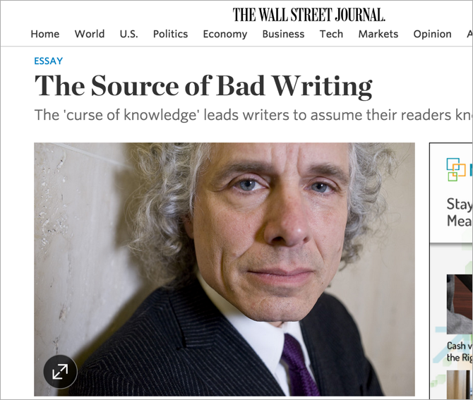 Steven Pinker on the source of bad writing