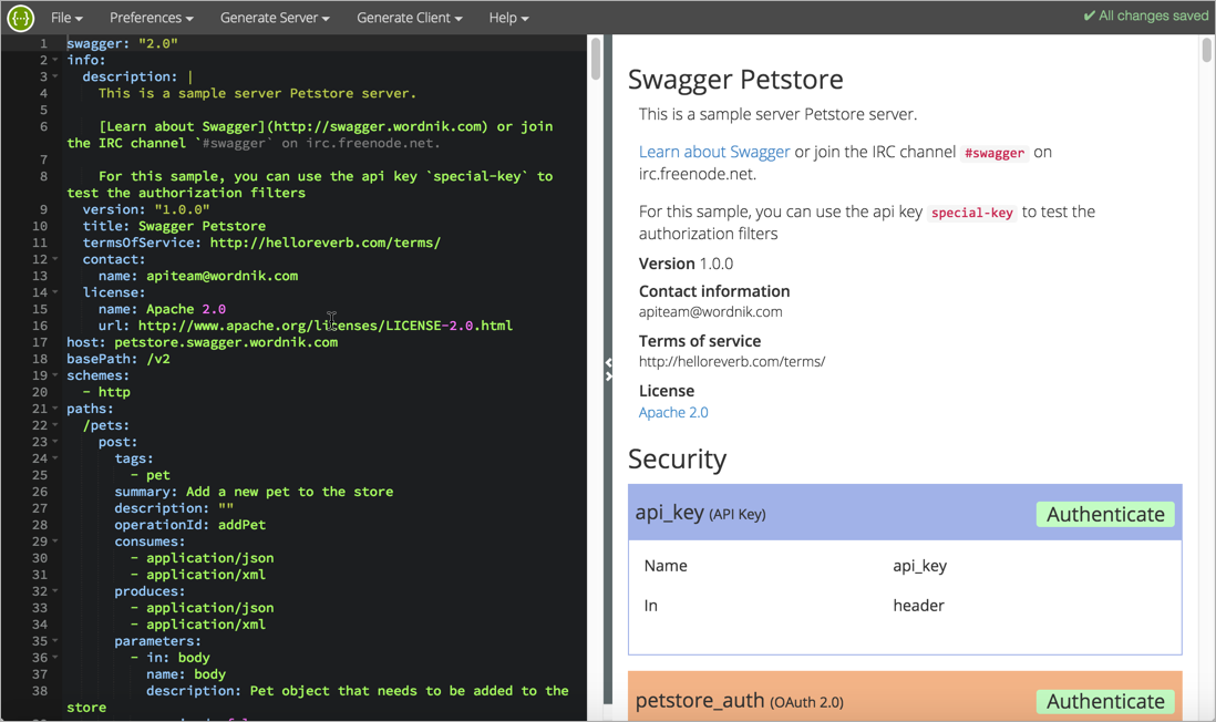 swagger editor save to readme.md