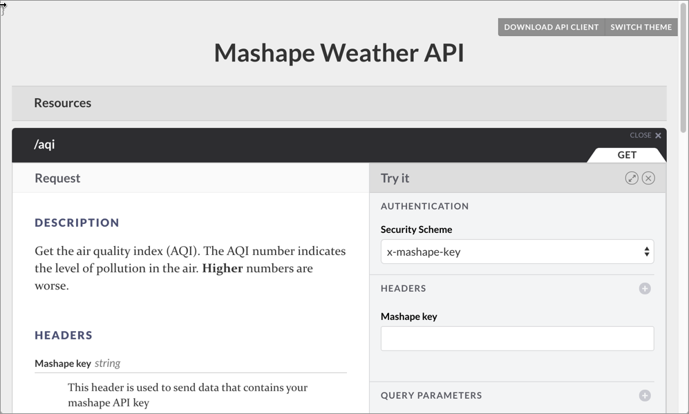 Sample RAML output in API Console